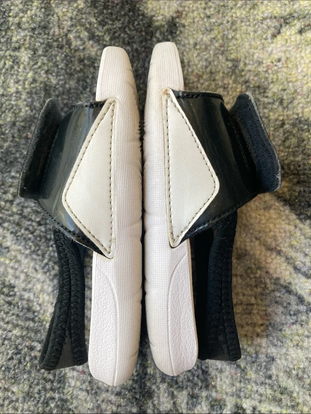 Air Jordan Hydro 7 'Black Metallic Gold Slide Slingback Sandals Size 8C Velcro